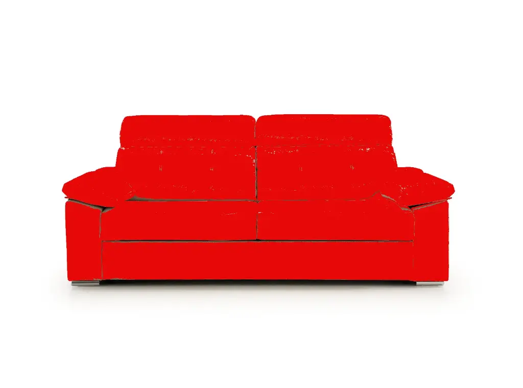 VivuVERSA Sofá Cama (SERIE A, ROJO, BRAZO SIN ARCÓN, COLCHON Goma espuma HR 30 kg. acolchado 16 CM)